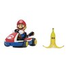 Super Mario Spin Out Mariokart Mario Racer Vehicle with 360 Spins, Wind Up and Go! Includes One 2.5” Mario Action Figure