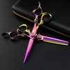 6.0" Professional Japan 440C Hair Cutting Shears - Salon Hair Blending/Thinning/Texturizing Scissor for Barber or Home Use A-rainbow