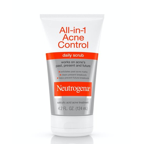 Neutrogena All-In-1 Acne Control Daily Face Scrub to Exfoliate and Treat Acne, Salicylic Acid Acne Treatment, 4.2 fl. Oz (Pack of 3)