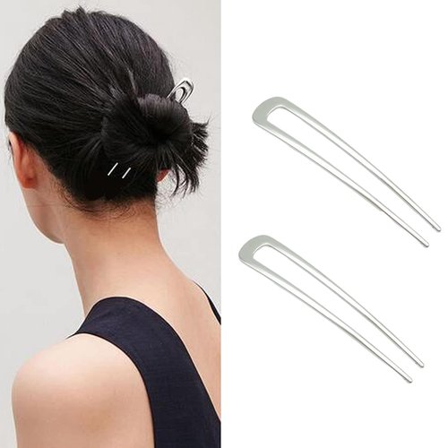 LELEVTXP 2 Pcs U Shape Hair Pins Chignon Pin Metal Hair Sticks Vintage Hairpin Holder Hair Clip Pin French for Women Girls