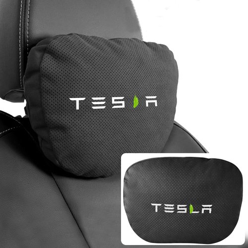 Antreecity for Tesla Headrest Pillow, Car Neck Pillow Headrest Pillow for Tesla Model Y Model 3 Model X Model S, Suede Car Seat Pillow for Neck Support (1PC, Black)