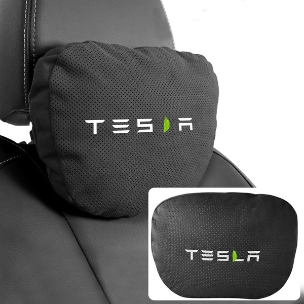 Antreecity for Tesla Headrest Pillow, Car Neck Pillow Headrest Pillow for Tesla Model Y Model 3 Model X Model S, Suede Car Seat Pillow for Neck Support (1PC, Black)