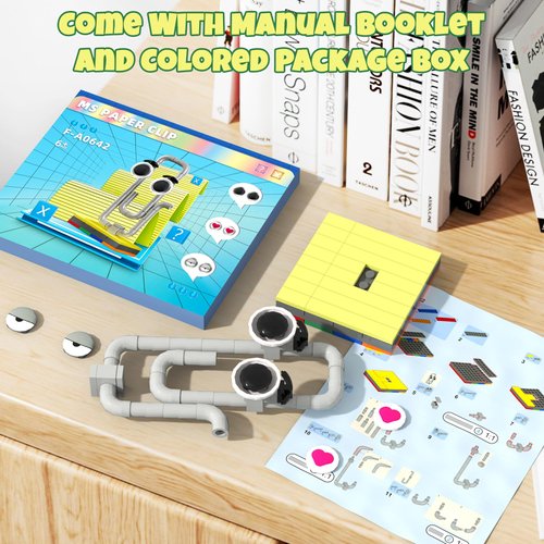 Clippy MS Office Assistant Building Blocks Compatible with Lego, Cute Vintage MS Office Clippy Model Toy Building Set, Funny Birthday White Elephant Gifts for Adults Boys Kids
