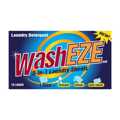 WashEZE 3-in-1 Laundry Detergent Sheets 20 Loads Scented Liquidless Soap Sheet-Detergent, fabric softener and more -TSA Travel Approved, Dorm Life, Camping, Small Dwellings and RV Laundry Detergent
