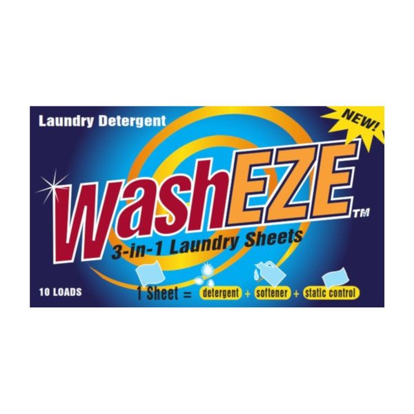 WashEZE 3-in-1 Laundry Detergent Sheets 20 Loads Scented Liquidless Soap Sheet-Detergent, fabric softener and more -TSA Travel Approved, Dorm Life, Camping, Small Dwellings and RV Laundry Detergent