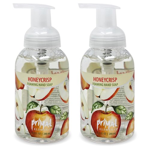 Primal Elements Nourishing Foaming Hand Soap, Gentle Hand Wash for Softer and Cleaner Hands, Washes Away Dirt – 9.5 FL OZ (Honeycrisp, 2-Pack)