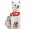 Blueberry Pet Soft & Comfy Spring Scent Inspired Floral No Pull Mesh Puppy Dog Costume Harness Dress, Turquoise, Chest Girth 14"-16", X-Small, Adjustable Harnesses for Dogs