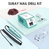 SUBAY Professional Finger Toe Nail Care Electric Nail Drill Machine Manicure Pedicure Kit Electric Nail Art File Drill with 1 Pack of Sanding Bands (Green)