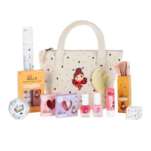 MISS NELLA Kids Bag of Wonders, Makeup &amp; Nail Polish Set Safe and Fun Gift - Hypoallergenic, Derm...