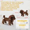 BOROLA Pet Dog Building Blocks Set Educational Toy Realistic Fun Animal Assembly Kit Toys Games(Teddy Blocks)