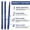 QIUFSSE 3PCS Blue Eyeliner Pencil Waterproof Eyeliner Pen Retractable Colorful Eyeliner Easy to Use Eyeliner Pen for Women,Pro Delineador De Ojos A Prueba de Agua（Dark Blue Shine）