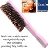 GIORGIO Hair Brush for Men and Women, Gentle Mini Hair Detangler Brush, Dual Length Bristles, Scalp Massager, Travel Detangling Brush, All Hair Types, Pink