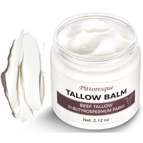 Pittoresque Beef Tallow,Nourishing Tallow Balm 2.12oz Rich Moisturizer for Face and Body Care