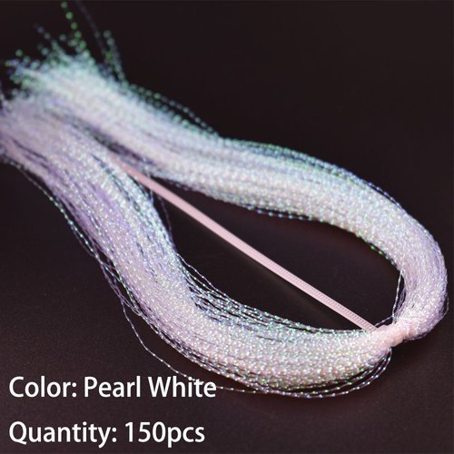 10 Packs Crystal Flash Fly Fishing Line Fly Tying Material for Fishing Lure Dry Flies (10 Packs Pearl White)