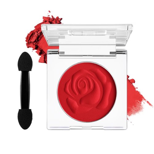 DE'LANCI Single Matte Red Eyeshadow, True Red Eyeshadow Palette Highly Pigmented, Longwear Red Eye Makeup, Red Goth Eye Shadow, Red Face and Body Paint for Women Halloween Cosplay SFX Clown Makeup #05
