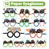 MDNHIO 36PCS Monster Truck Party Favor 24PCS Tattoos 12PCS Paper Eyeglasses Themed Paper Photo Booth Props Birthday Party Decorations Dress Up Cute Style Funny Sunglasses Supplies Photography