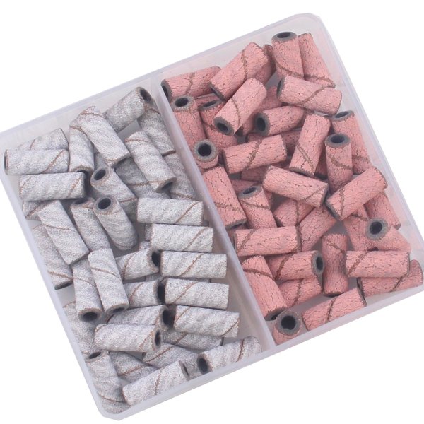 MZCMSL Nail Sanding Bands #150#240, 80pcs Small 3mm Nail File Sanding Bands for Nail Drill Acrylic Nails Manicure Pedicure