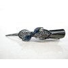 Dark silver bow blue crystal flower alligator hair claw clip clamp