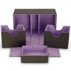 Durable Double Deck Box with Dice Tray - MTG Deck Box Commander Friendly - Protects 200+ Double Sleeved Cards - Designed for MTG Commander Deck Box with Sideloading Card Trays (Lilac Interior)