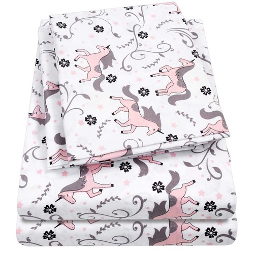 1500 Supreme Kids Bed Sheet Collection - Fun Colorful and Comfortable Boys and Girls Toddler Sheet Sets - Deep Pocket Wrinkle Free Soft and Cozy Bedding - Twin XL, Unicorns
