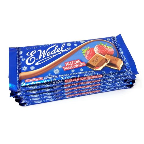 E. Wedel Milk Chocolate with Strawberry Filling, 3.53 Ounce (Pack of 5)