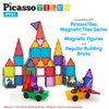 PicassoTiles 2pcs Magnetic Tiles Expansion Car Truck Building Blocks Compatible Set, Kids Magnet Bricks STEM Learning Toys, Magnetic Add-ons, Car Toys, Toddler Preschool 3 Years and up Boys and Girls