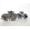 Medium blue or smoke gray crystal leaf metal hair claw clip bridal clip (Primary color: Blue)