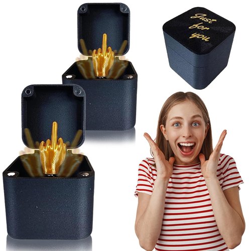 Middle Finger in a Box, Halloween Favors Middle Finger Surprise Gift Box, Spoof Hand Prank Pop-up Gift Box, Halloween Party Decorations Accessories, Christmas Novelty Funny Prank Gift Toys (2-Packs)