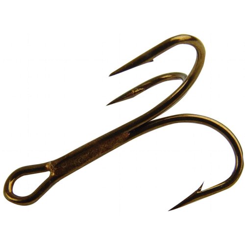 Mustad 3551 Classic Treble Standard Strength Fishing Hooks | Tackle for Fishing Equipment | Comes in Bronz, Nickle, Gold, Blonde Red, [Size 4/0, Pack of 25], Bronze