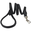 Dogs My Love 4ft Long Round Genuine Rolled Leather Dog Leash Black (Small: 3/8")