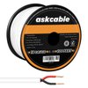 Askcable 18/2 AWG 100FT Electrical Wire 18 Gauge 100 Feet 2 Conductor Speaker Wire CL2 Rated Speaker Cable Wire White Jacket Outdoor Direct Burial in Ground in Wall Extension Cord Cable Red Black