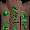 CHARLENT Luminous Dinosaur Tattoos for Kids - 14 Sheets Glow in The Dark Dinosaur Temporary Tattoos for Boys Girls Birthday Party Favors Goodie Bag Fillers