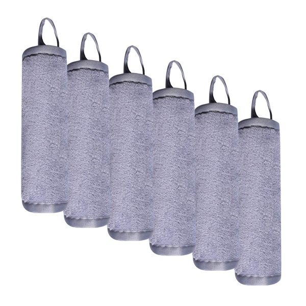 KLNYOO Microfiber Facial Cloths Face Towels Ultra Soft Fast Drying Washcloth Face Cloth for Bath 16 inch x 6 inch 6 Pack Gray