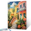 Nordics Building DIY Paint by Numbers for Adults Beginner,Summer Landscape Pictures Arts Craft Home Wall Art Decor,Tropical Plants,Flowers Oil Painting Kits Kids Adults,Gift 16x20 inch (Flameless)