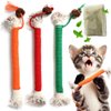 Yomvwavo Kitten Toys, Cat Chew Toy for Indoor Cats, Catnip Toys for Teeth Cleaning, Interactive Cat Nip Teething Rope Toys for Cats Kitty, 3 Pack (Include 1 Pack of Catnip)