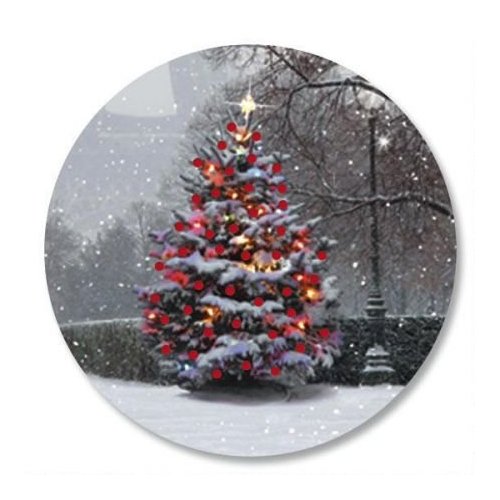 Paris in the Snow Christmas Envelope Seals - Set of 144 Self-Adhesive, Flat-Sheet, 1-1/2" Sticker Seals, By Colorful Images