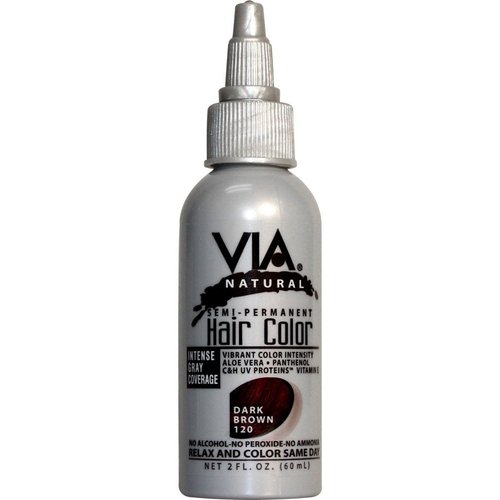 Via Natural Semi-Permanent Hair Color, Dark Brown #120, 2 oz