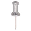 GEM CPAL4 Aluminum Head Push Pins, Aluminum, Silver, 1/2", 100/Box