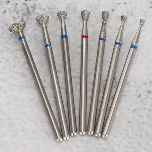 Sealing Cuticle Nail Drill Bit Ceramic Bits Set 7pcs 3/32 inch Diamond Carbide Electric Grinding Head Tool Cone Cuticle Nail Sealing Drill Bit for Remove Acrylic Gel Nails Manicure Pedicure (#3)