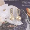 Sttiafay Vintage Crystal Pearl Earrings Gold Pearl Drop Earrings Cz Rhinestone Stud Earrings Pearl Bridal Earrings Jewelry for Women