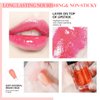 Hulyfw 2 Colors Hydrating Lip Glow Oil Plumper Gloss Moisturizing Lip Tint,Transparent Lip Oil Glossy Lip Gloss Non-sticky,Long Lasting Nourishing Care Awakening Lip Makeup (001#+007#)