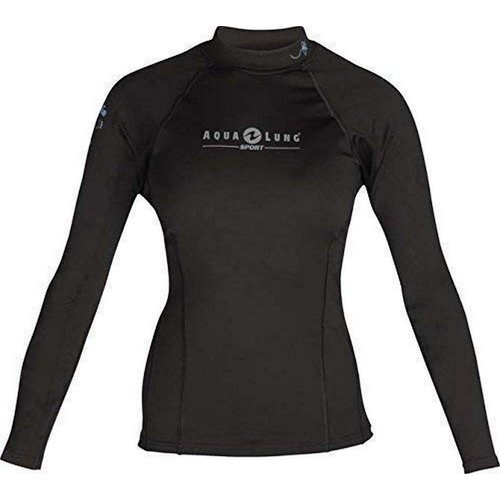 Deep See Women's Long Sleeve Lycra Rash Guard, Black, Medium