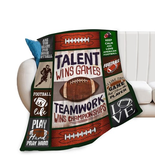 Football Blanket Rugby Throw Blanket Sport Football Competition Plush Soft Fuzzy Sport Fans Gifts for Kids Boys Girls Adults Teens 50"X40"