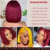 SUPERNOVA Burgundy 99J Short Bob Lace Front Wig Human Hair Red Wine 13x5x1 T Part Lace Front Bob Wig For Black Women Pre Plucked Glueless 150% Density Hair (12 Inches)
