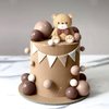 JeVenis Brown Bear Cake Decoration Baby Bear Baby Shower Cake Topper Bears Cake Decoration Baby Shower Birthday Cake Decoration