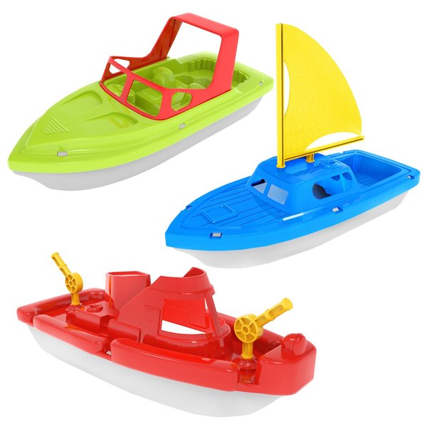 Toy Boats, 3 PCS Boat Bath Toy Toddler Pool Toys, Toy Boats for Water Play Plastic Toy Boats for Toddlers 1-3