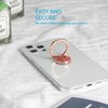 [2 Pack] Rounded CD Texture Cell Phone Ring Holder Stand, 360 Degree Rotation Finger Ring Kickstand with Polished Metal Phone Grip, Smartphone Accessories (Rose Gold)