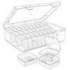 Mathtoxyz Bead Organizer Box, 31Pcs Small Bead Organizers and Storage Plastic Cases Mini Clear Bead Storage Containers Boxes with Hinged Lid and Rectangle for Bracelet Making DIY Jewelry Craft Nail