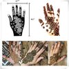 QSTOHENA 12 Sheets Henna Tattoo Stencil Kit for Hands, Indian Arabian Temporary Tattoo Template Self Adhesive Mehndi Stencil Stickers for Women Girls（8.2" x 4.7"）