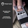Trayvax Shift Wallet Comb, Wide Tooth Comb for Beard and Hair with Bottle Opener, RFID Protection, Stainless Steel, Silver
